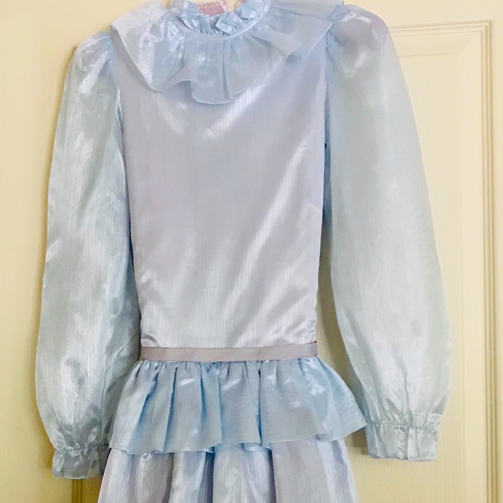 Vintage Dorissa Icy Blue Party Frock , Preteen